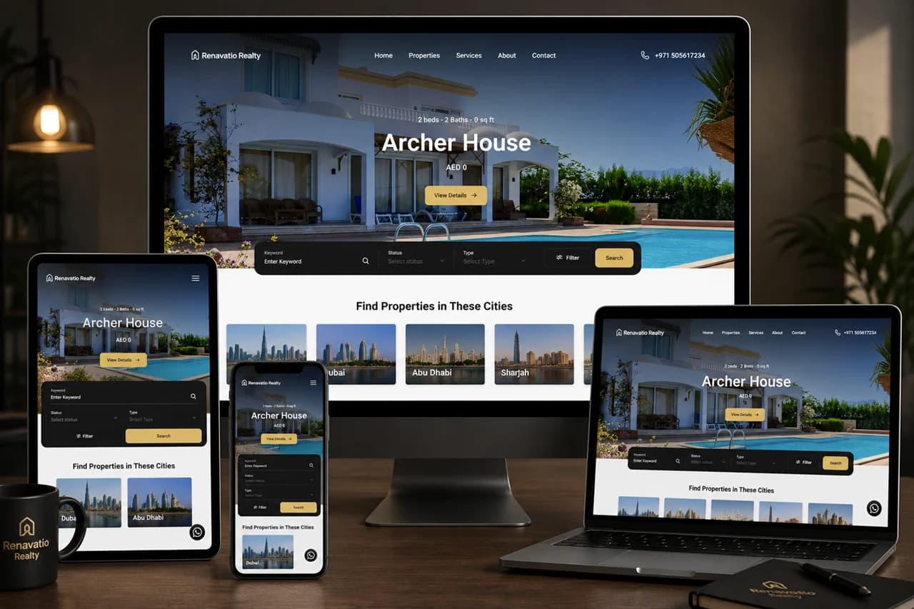 Renavatio Realty live interface preview